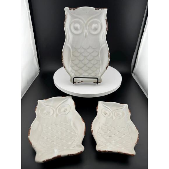 Set of 3 Owl Trinket Dishes - Picture 1 of 7